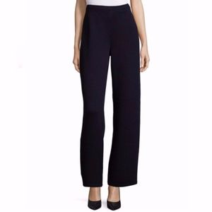 St. John SPORT Santana Knit Wide Leg Pants Navy Blue